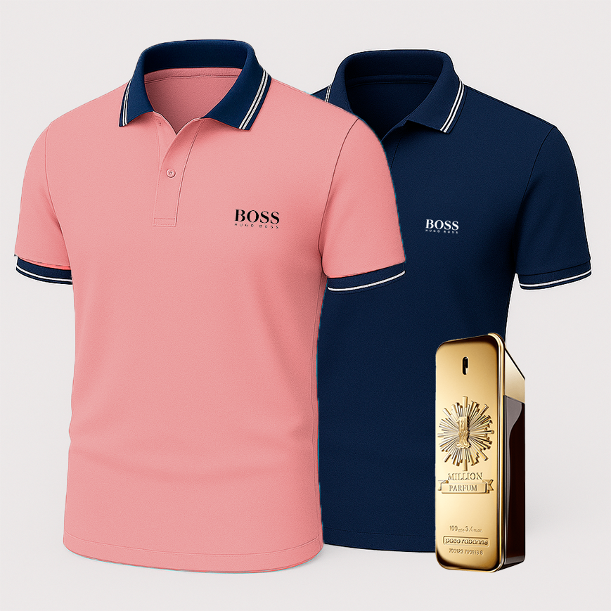 [BUY 1 GET 2] Premiere Polo Shirt Kit – 2 Premium Polos + Free Luxury Fragrance