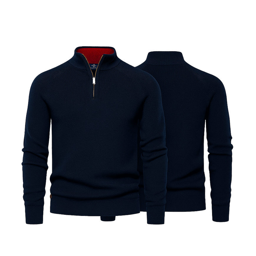 Zipped Collar Sweater R&L + Free Watch